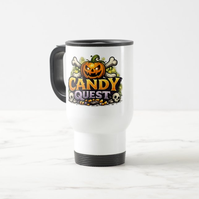 Caneca de Viagem 'Knock' do Aplicativo Candy Quest (Frente Esquerda)