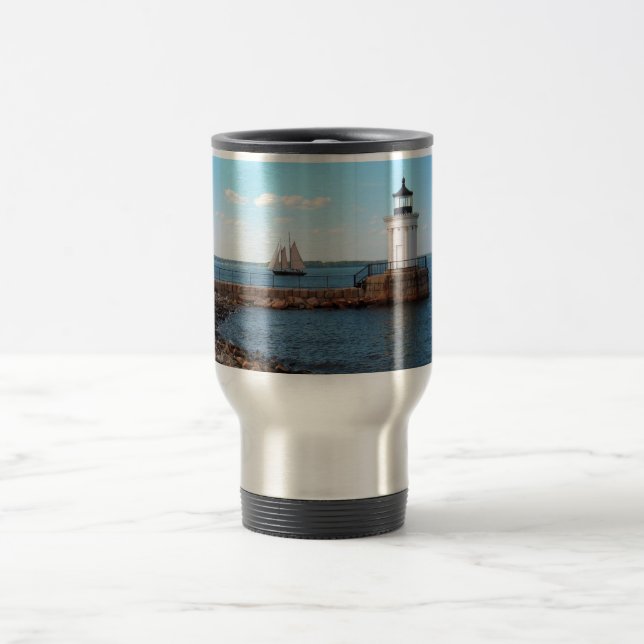 Caneca de viagem leve de Portland Maine do farol (Centro)