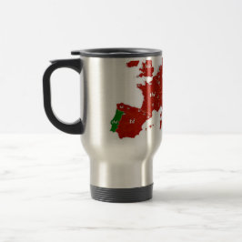 Caneca de viagem lingüística do mapa de Europa do