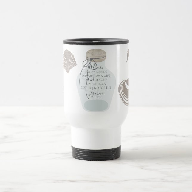 Caneca de Viagem Mãe da Noiva Tema Praia (Centro)
