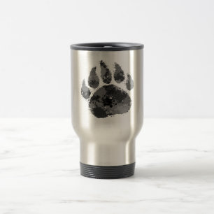 Caneca de viagem metálica da pata de urso