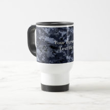 Caneca de viagem Militar Azul de Camuflagem