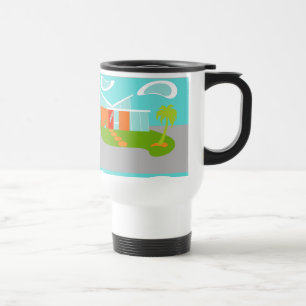 Caneca de viagem moderna da casa dos desenhos