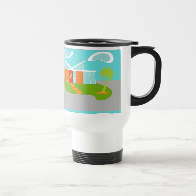 Caneca de viagem moderna da casa dos desenhos (Direita)