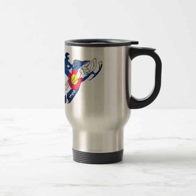 Caneca de viagem móvel de neve do Colorado flag (Direita)