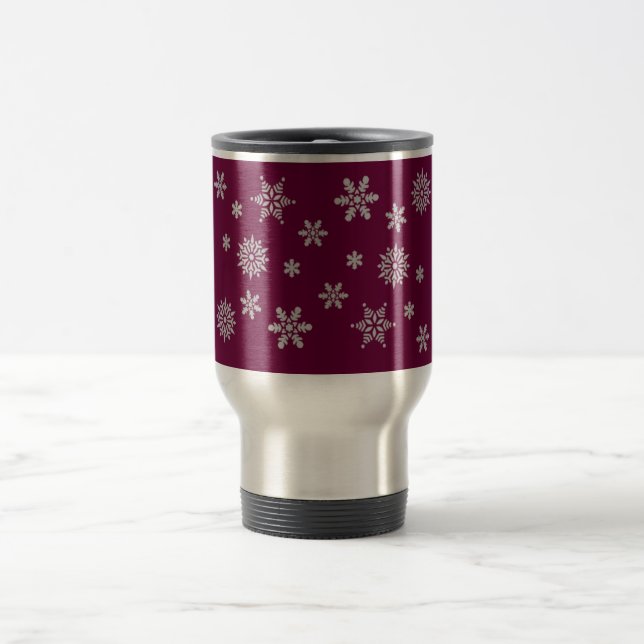 Caneca de viagem Natal Flocos de Neve (Centro)