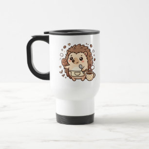 Caneca de Viagem Ouriço Kawaii Café Fofa