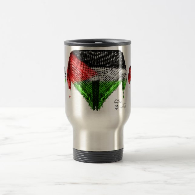 Caneca de viagem palestina da bandeira do design (Centro)