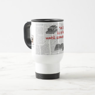 caneca de viagem para amantes de livros