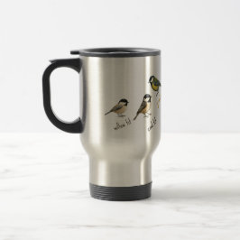 Caneca de Viagem Pássaros – Aquarela de Pássaros d