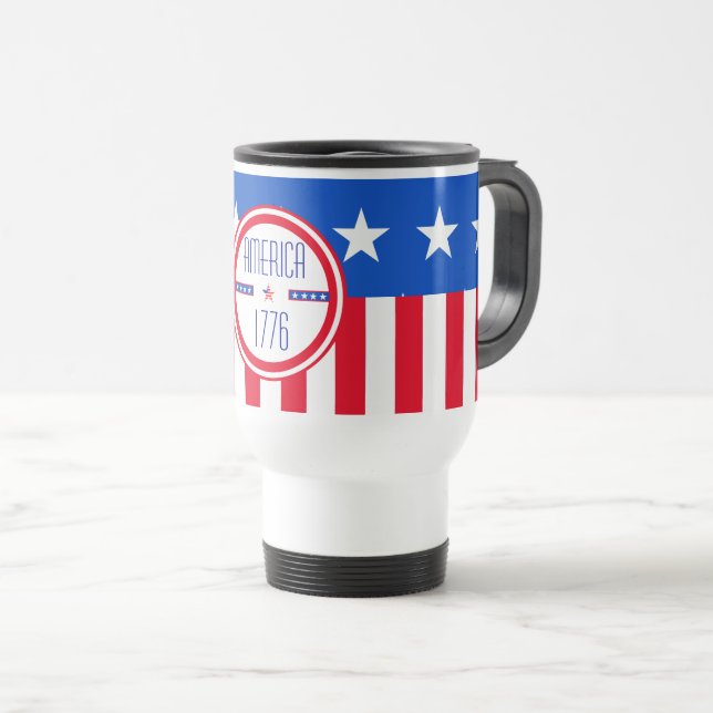 Caneca de viagem patriótica americana 1776 (Frente Esquerda)