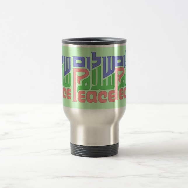 Caneca de viagem Peace Shalom Salaam (Centro)