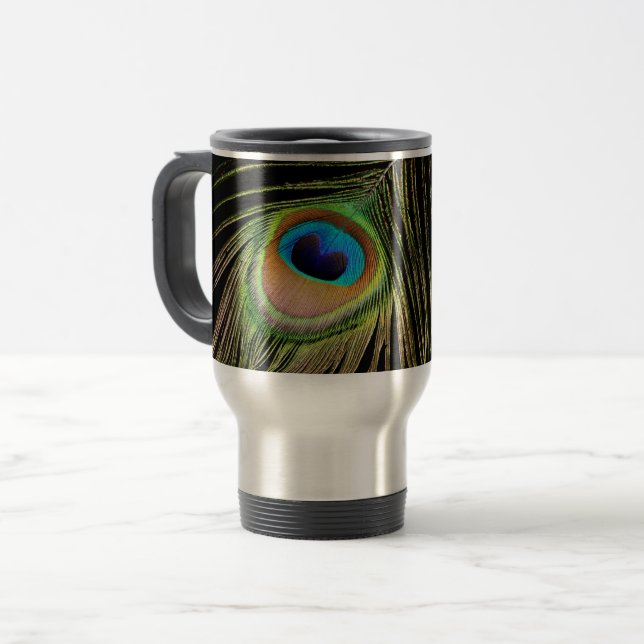 Caneca de Viagem Pena de Pavão (Frente Esquerda)