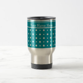 Caneca de viagem personalizada, Bolinhas, branco n