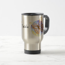 Caneca de viagem personalizada com borboleta