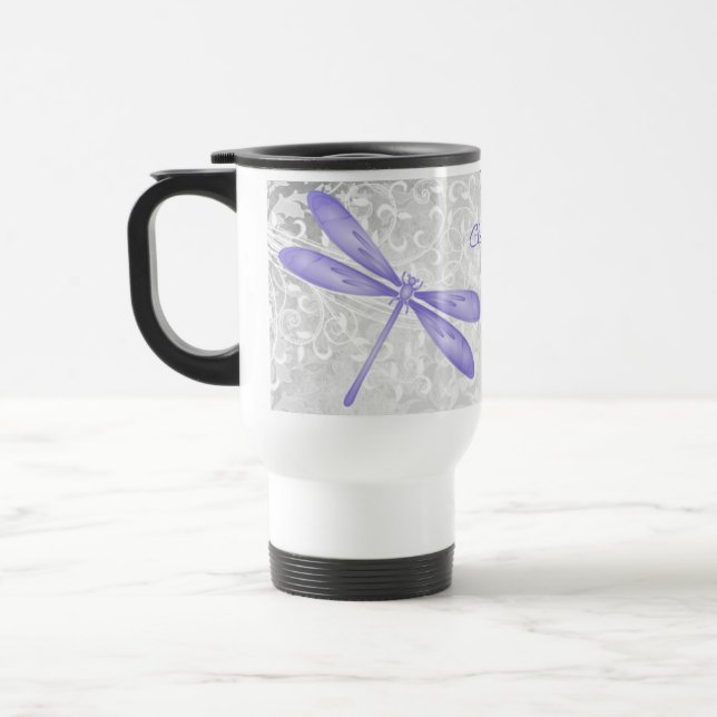 Caneca de viagem Personalizada da Dragonfly Roxa (Esquerda)