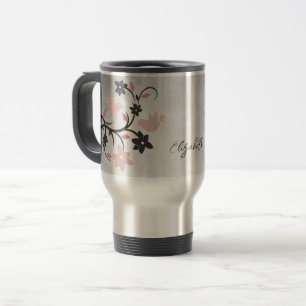 Caneca de viagem Personalizada de Aves Rosa