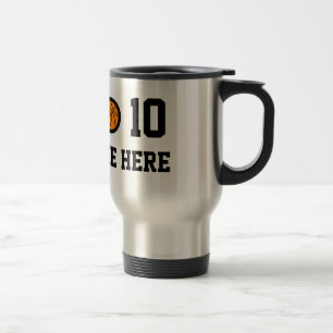 Caneca de viagem personalizada de basquete com núm