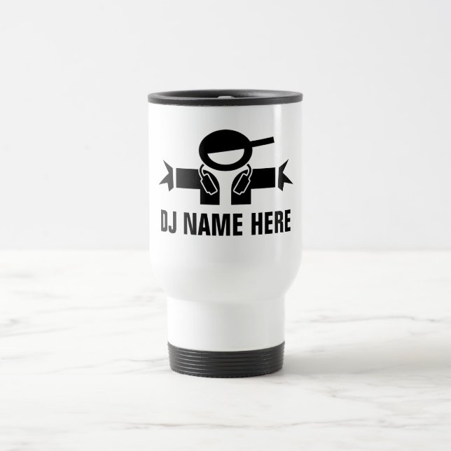 Caneca de viagem personalizada DJ Disk Jockey para (Centro)