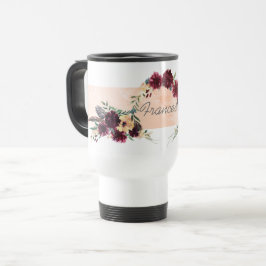 Caneca de viagem Personalizada Floral de Borgonha 