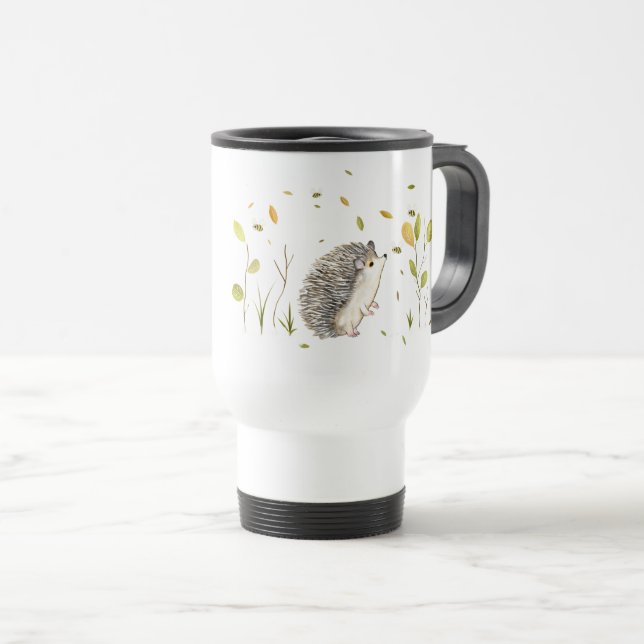 Caneca de viagem Personalizada Hedgehog (Frente Esquerda)
