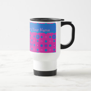 Caneca de viagem personalizada, magenta: pontos az