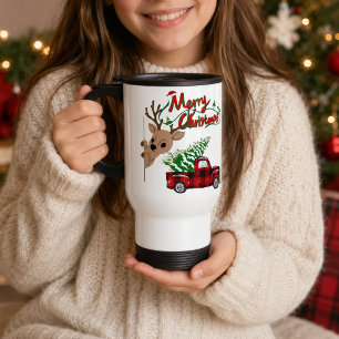 Caneca de Viagem Personalizada Natal Rudolph