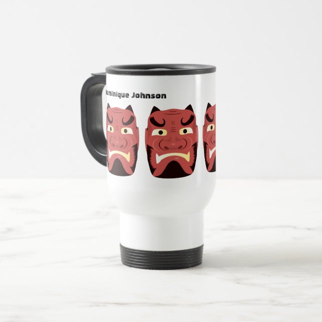 Caneca de viagem Personalizada Yokai Oni (Demônio  (Frente Esquerda)