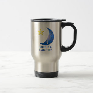 Caneca de viagem Personalizável da Lua Azul Engraç