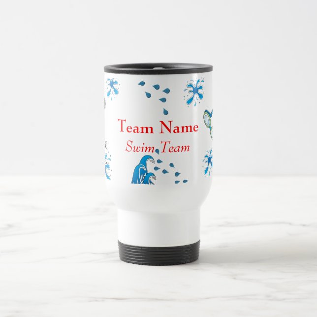 Caneca de viagem personalizável do grupo de nataçõ (Centro)