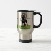 Caneca de viagem preta do Pinscher do Doberman