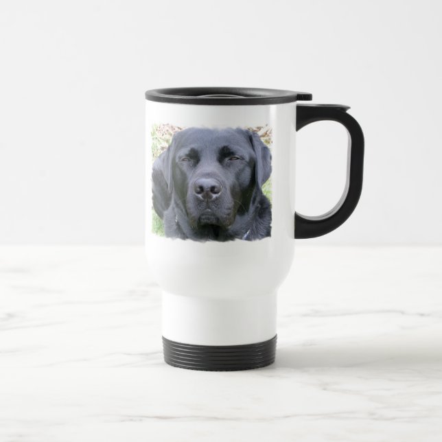 Caneca de viagem preta do plástico do cão de (Direita)