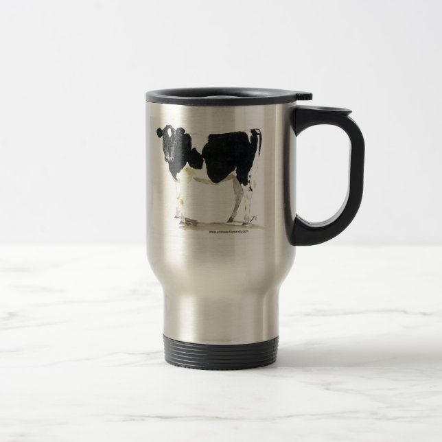 caneca de viagem preto e branco da vaca (Direita)