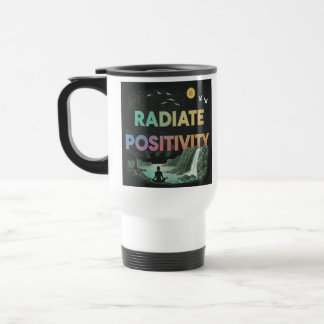 caneca de viagem "Radiar Positividade".