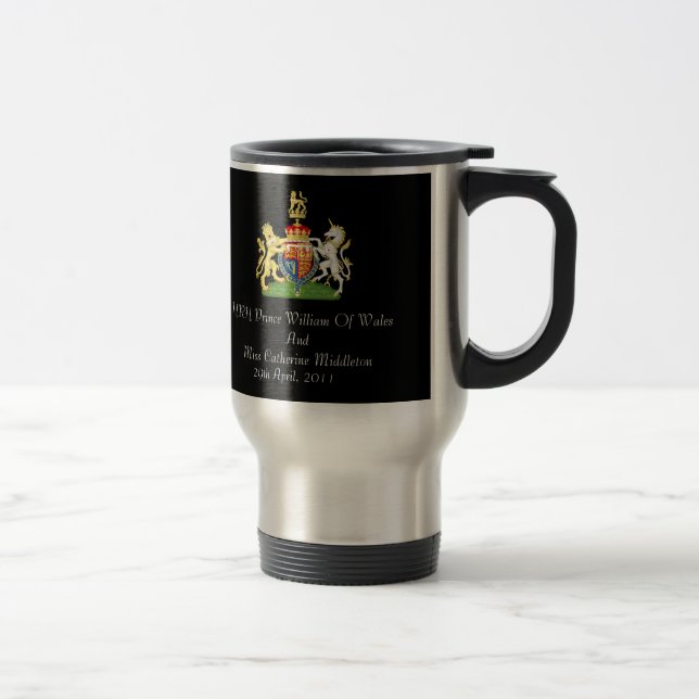 Caneca de viagem real da brasão do casamento (Direita)