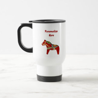 Caneca de viagem Red Dala Horse Personalizada