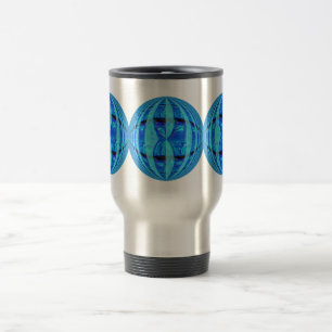 Caneca de viagem redonda azul da esfera