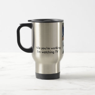 Caneca de viagem remota da língua de gato engraçad