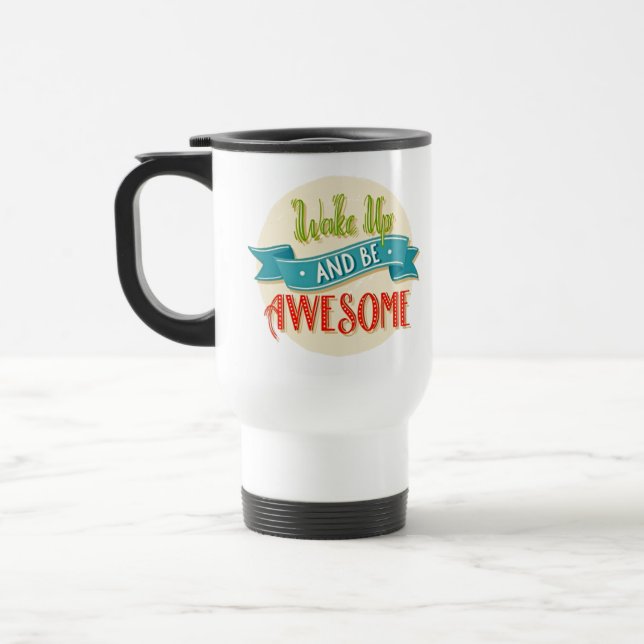 Caneca de Viagem Retro Acorda Incrível (Esquerda)
