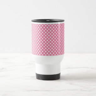 Caneca de viagem retro das bolinhas cor-de-rosa