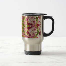 Caneca de viagem rosa e verde do caleidescópio Ola