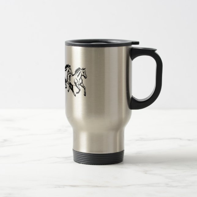 Caneca de viagem Running dos cavalos (Direita)