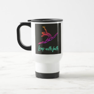 caneca de viagem "Salto com Fé"