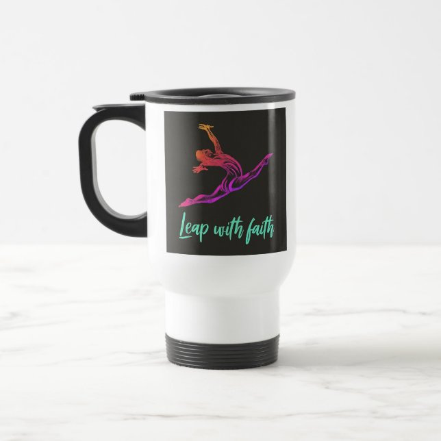 caneca de viagem "Salto com Fé" (Esquerda)
