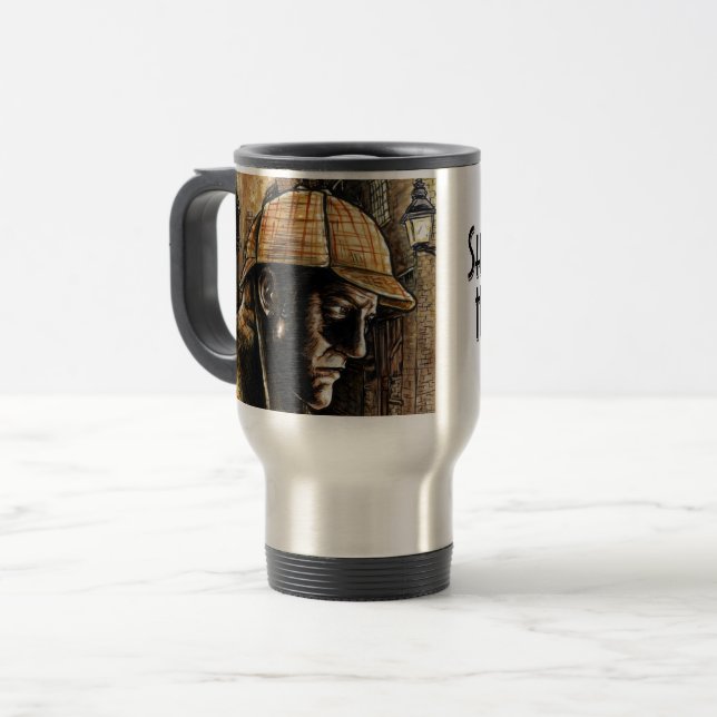 caneca de viagem Sherlock Holmes (Frente Esquerda)