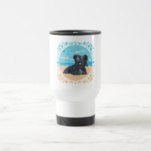 Caneca de Viagem Skye Terrier na Praia
