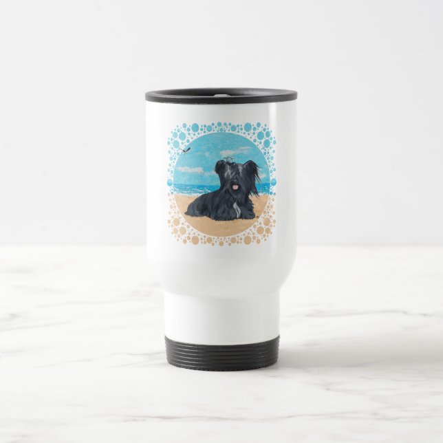 Caneca de Viagem Skye Terrier na Praia (Centro)