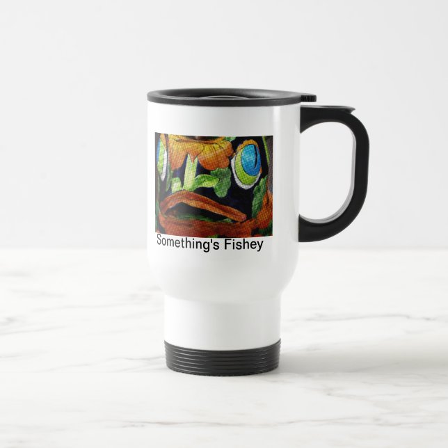 Caneca de Viagem Something's Fishey (Direita)