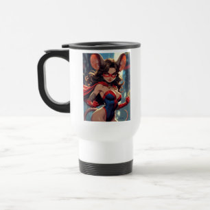 Caneca de viagem SuperMouse Woman mão direita bran