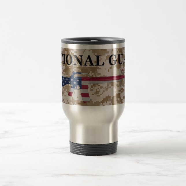 Caneca de viagem Tan da guarda nacional M16 (Centro)